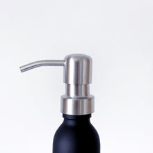 Load image into Gallery viewer, Matt Black Glass Dispenser Bottle With Silver Metal Pump
