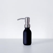Load image into Gallery viewer, Matt Black Glass Dispenser Bottle With Silver Metal Pump
