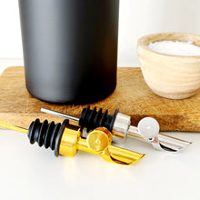 Load image into Gallery viewer, Matt Black Chunky Glass Oil / Vinegar Pourer Bottle With Personalised Label
