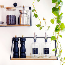 Load image into Gallery viewer, Clear Glass Oil / Vinegar Pourer Bottle With Black Label
