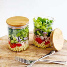 Load image into Gallery viewer, Glass Salad Jar With Bamboo Lid
