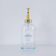 Load image into Gallery viewer, Clear Glass Syrup Bottle With Gold Pump Dispenser
