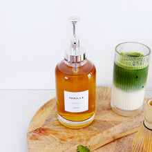 Load image into Gallery viewer, Clear Glass Syrup Bottle With Silver Pump Dispenser
