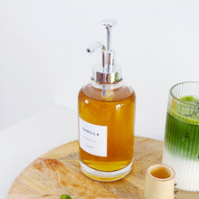 Load image into Gallery viewer, Clear Glass Syrup Bottle With Silver Pump Dispenser
