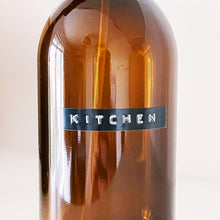 Load image into Gallery viewer, Amber Glass Or Plastic Trigger Spray Bottle With Stamped Personalised Label
