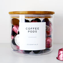 Load image into Gallery viewer, Glass Coffee Pod Storage Jar – Bamboo Airtight Lid
