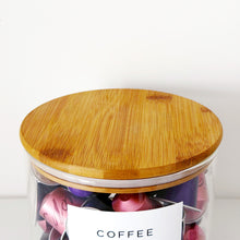 Load image into Gallery viewer, Glass Coffee Pod Storage Jar – Bamboo Airtight Lid
