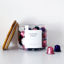 Load image into Gallery viewer, Glass Coffee Pod Storage Jar – Bamboo Airtight Lid
