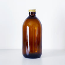 Load image into Gallery viewer, Amber Bottle With Gold Aluminium Screw Lid
