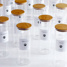 Load image into Gallery viewer, Pet Food Storage Jar With White Personalised Label
