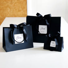 Load image into Gallery viewer, Personalised Luxury Black Gift Bag &amp; Black Ribbon
