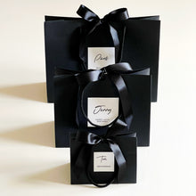 Load image into Gallery viewer, Personalised Luxury Black Gift Bag &amp; Black Ribbon
