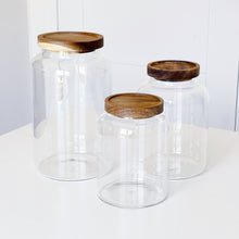 Load image into Gallery viewer, Large Kitchen Storage Jar With Airtight Acacia Wood Lid
