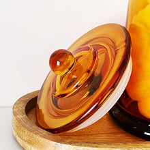 Load image into Gallery viewer, Luxury Amber Glass Bathroom Jar With Airtight Lid
