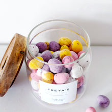 Load image into Gallery viewer, Mini Egg Storage Jar With Personalised Label - Choice Of Sizes - No Eggs Included
