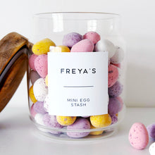 Load image into Gallery viewer, Mini Egg Storage Jar With Personalised Label - Choice Of Sizes - No Eggs Included

