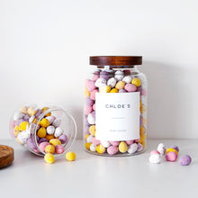 Load image into Gallery viewer, Mini Egg Storage Jar With Personalised Label - Choice Of Sizes - No Eggs Included
