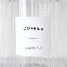 Load image into Gallery viewer, Ribbed Glass Tea, Coffee, Sugar Jars - Set Of 3 - Optional Wooden Tray
