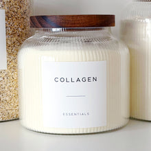 Load image into Gallery viewer, Ribbed Glass Storage Jar With Acacia Wood Lid &amp; Personalised Label
