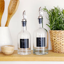 Load image into Gallery viewer, Chunky Glass Oil/Vinegar Pourer Bottle With Black Label
