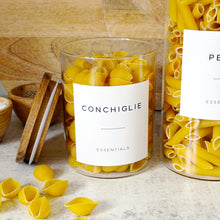 Load image into Gallery viewer, Glass Jar With White Personalised Label And Airtight Natural Acacia Wood Lid
