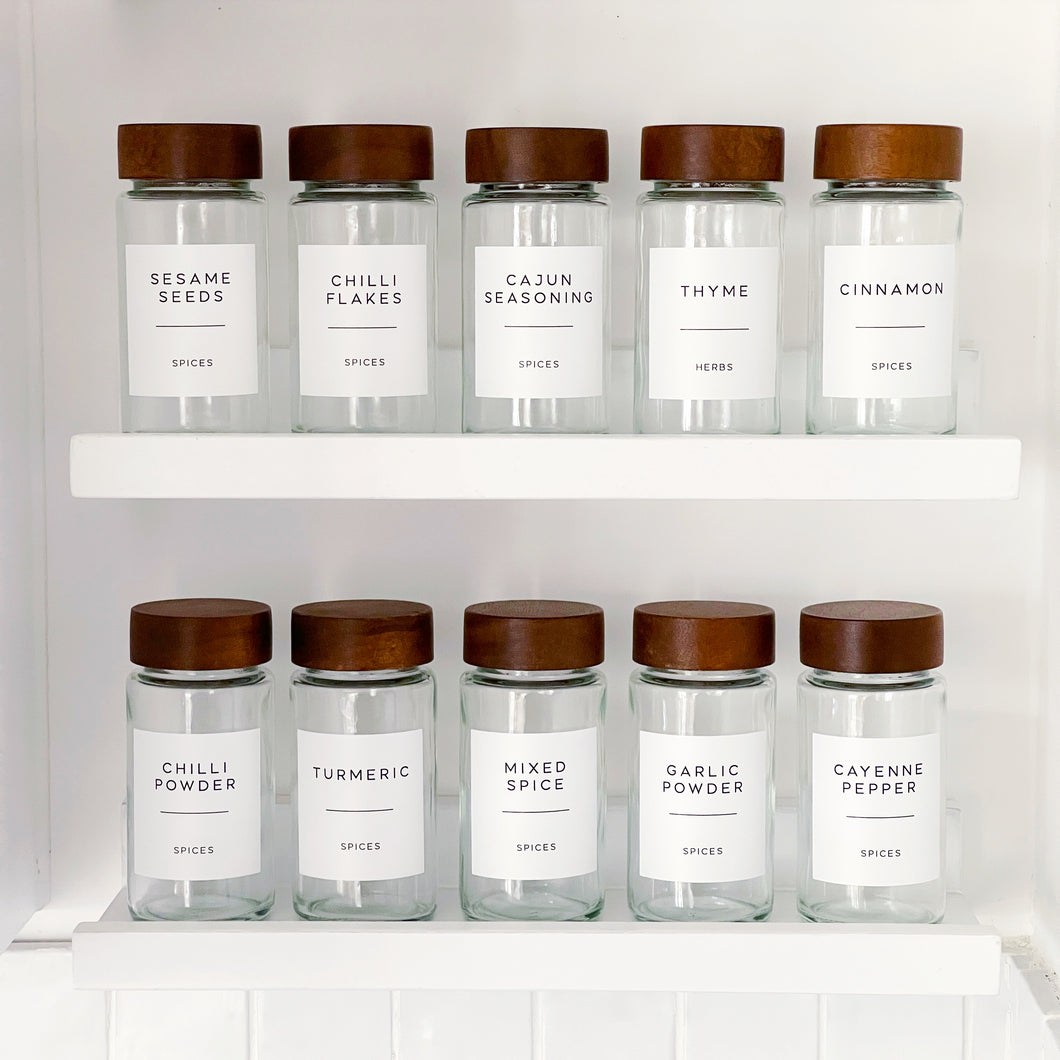 Glass Storage Jar For Herbs And Spices - Acacia Lid