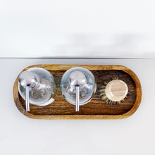 Load image into Gallery viewer, Set Of 2 Clear Bottles - Glass Or Plastic - Hands &amp; Dishes - Silver Metal Pumps
