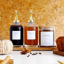 Load image into Gallery viewer, Set Of 2 Syrup Bottles &amp; Glass Jar - Choice Of Labels
