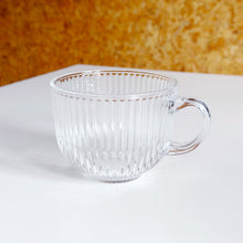 Load image into Gallery viewer, Ribbed Glass Tea &amp; Coffee Mug
