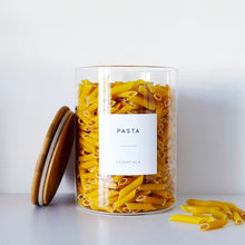 Load image into Gallery viewer, Extra Wide Glass Jar With White Personalised Label And Airtight Natural Bamboo Lid
