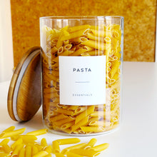 Load image into Gallery viewer, Extra Wide Glass Jar With White Personalised Label And Airtight Natural Bamboo Lid
