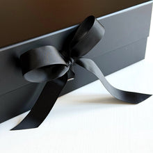 Load image into Gallery viewer, Luxury A4 Personalised Black Gift Box With Magnets &amp; Ribbon
