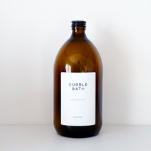 Load image into Gallery viewer, Amber Glass Or Plastic Bottle With White Label &amp; Black Metal Screw Lid
