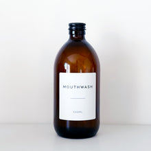 Load image into Gallery viewer, Amber Glass Or Plastic Bottle With White Label &amp; Black Metal Screw Lid
