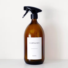 Load image into Gallery viewer, Amber Glass Or Plastic Spray Bottle With Personalised Label

