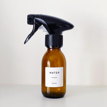 Load image into Gallery viewer, Amber Glass Or Plastic Spray Bottle With Personalised Label
