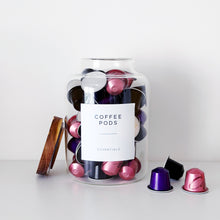 Load image into Gallery viewer, Large Kitchen Storage Jar With Airtight Acacia Wood Lid And Personalised Label
