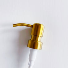 Load image into Gallery viewer, Amber Dispenser Bottle With Stamped Personalised Label And Gold Metal Pump
