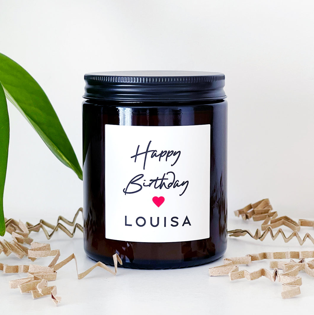 Personalised Birthday Candle Gift - Soy Wax - Choice Of Fragrance