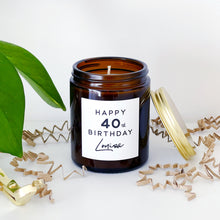 Load image into Gallery viewer, Personalised 40th Birthday Candle Gift - Soy Wax - Choice Of Fragrance
