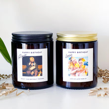 Load image into Gallery viewer, Personalised Photo Birthday Candle Gift - Soy Wax - Choice Of Fragrance
