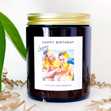 Load image into Gallery viewer, Personalised Photo Birthday Candle Gift - Soy Wax - Choice Of Fragrance
