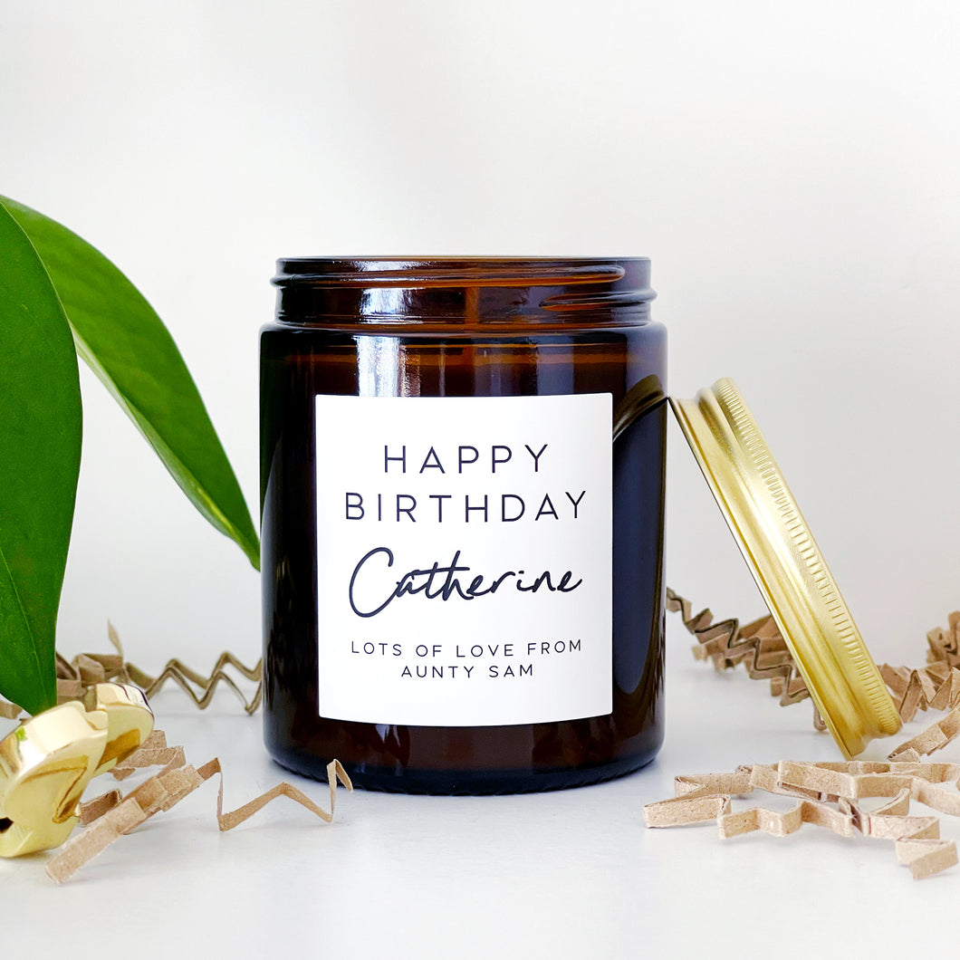 Personalised Birthday Candle Gift - Soy Wax - Choice Of Fragrance