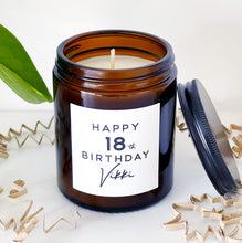 Load image into Gallery viewer, Personalised 18th Birthday Candle Gift - Soy Wax - Choice Of Fragrance
