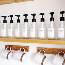Load image into Gallery viewer, Clear Glass Syrup Dispenser Bottle With White Personalised Label And Plastic Pump

