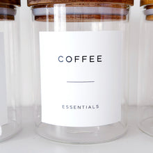 Load image into Gallery viewer, Set Of 3 Glass &amp; Acacia Jars - Tea, Coffee &amp; Sugar
