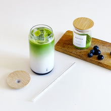Load image into Gallery viewer, Reusable Glass with Bamboo Lid &amp; Straw
