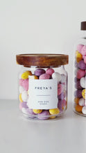 Load and play video in Gallery viewer, Mini Egg Storage Jar With Personalised Label - Choice Of Sizes - No Eggs Included
