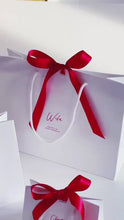 Load and play video in Gallery viewer, Personalised Luxury White Gift Bag &amp; Red Ribbon
