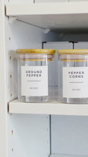 Load and play video in Gallery viewer, Personalised Glass Herb &amp; Spice Jars - Sets of 12/24/36/48/60
